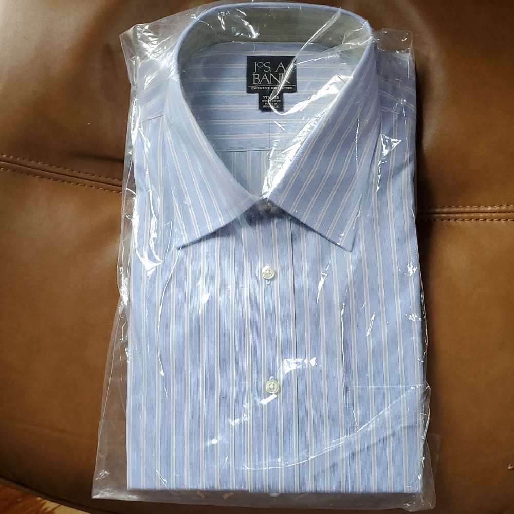Jos. A. Bank Light Blue Striped Dress Shirt